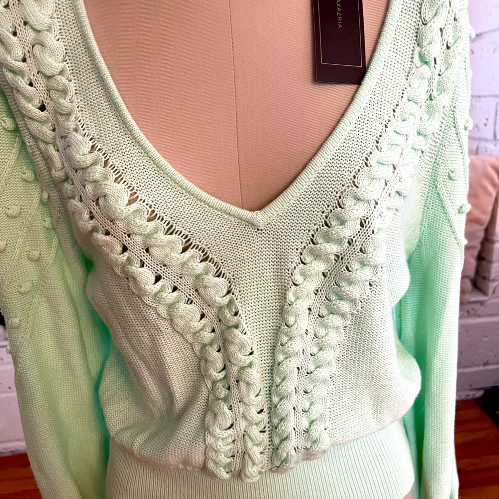BCBG pale jade sweater NWT